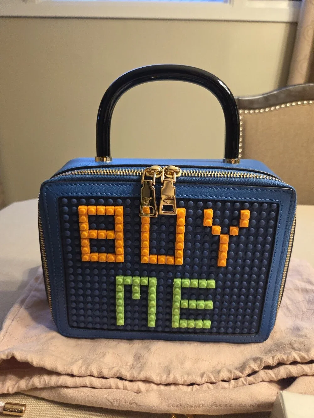 Satchi Miguel x ALULU Italian Leather Pixel Series Crossbody Bag UNIQUE rare